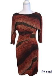 Signature by Robbie Bee Brown/Orange Bodycon Dress Size Petite Small-NWT