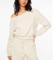 Dynamite rainy day beige off the shoulder sweatshirt