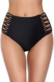 Re Vamped Sexy Women's Swimwear Bikini Retro High Waisted Strappy Brief Bottom S