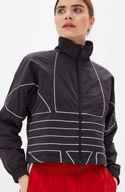 Cropped Black Windbreaker Jacket