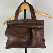 Vintage Fossil 1954 Genuine Leather Organizer Dark Brown 75082 Shoulder Purse