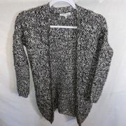 Woven Heart Open Cardigan Women’s Size X Small Gray Long Sleeve Cotton Pockets