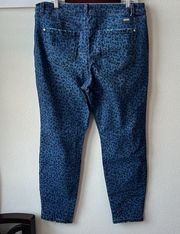 INC | Blue Leopard Skinny Jeans