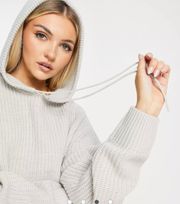 COLLUSION Knit Hoodie In Gray