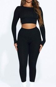 Size S Oh So Snatched Ribbed Leggings Black High Rise NEW