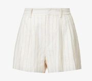 NWT Selfridges PAIGE Andie stripe-pattern linen-blend shorts