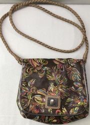 Sakroots Peace Brown Small Multicolor Bird Braided Strap Crossbody