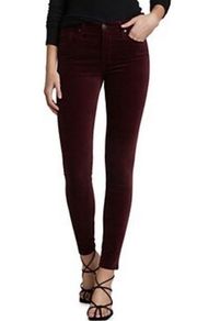 burgundy Farrah high rise skinny ankle crop size 30