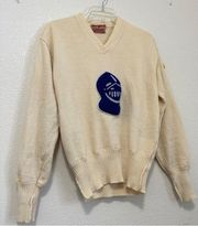 Vintage Lasley Knitting Co. Seattle 1950s Virgin Wool Cheerleader Sweater