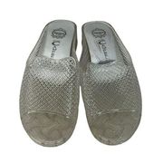 Jeffrey Campbell Y2K 90s Havana Clear Jelly Wedge Sandal Slip on Women's SIze 7