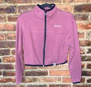 Echt Mauve Core Full Zip-Up Crop Cropped Sweatshirt Women's Size Medium