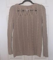 Lauren Conrad Lace Cable Knit Sweater
