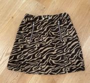 4Sienna Royce Mini Skirt in Tiger Stripes with Zipper Pocket Details Size XS