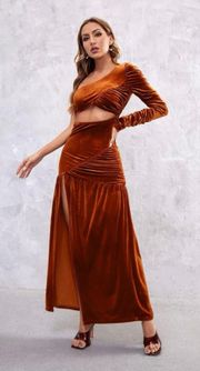 Rust Velvet Dress