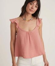 Marine Layer Jude flutter sleeve tank in rosette M