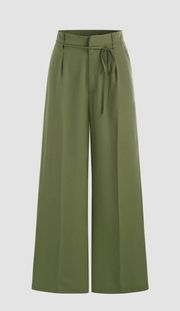 Wide Leg Green Trousers