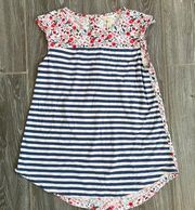 Women’s  size XS extra small striped floral cap sleeve print top