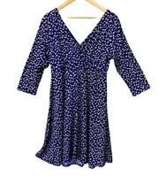 Kaileigh Maternity Dress Size Large Navy Blue Dainty Floral Nursing Friendly