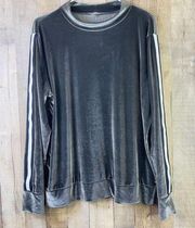 Xersion Size XL Gray/Silver Velour Long Sleeve Mock Turtle Neck with Str…