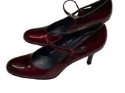 Stuart Weitzman Women's Burgundy Leather Buckle Strap Stiletto Pumps Size 8 ½