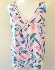 Finn & Grace pink floral blouse size medium