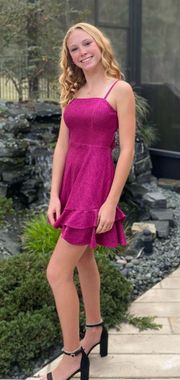 Pink Sparkly Homecoming Dress