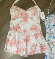 Meet Curve NEW Halter Style Pink Floral One Piece Swimsuit ~ NWT Size 2XL