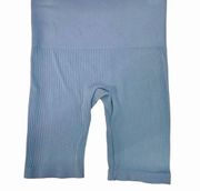 Suzette Collection Light Blue Ribbed Lounge Bike Shorts OS One Size