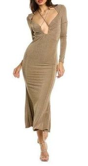 Jason Wu V-Neck Midi Length Dress Medium NWT Beige