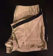 Merona Shorts 10 Khaki Tan Black Tuxedo Stripe Chino Summer Hiking Vacation Trip