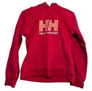 Helly Hansen Pullover Sweatshirt Spell Out Logo Long Sleeve Hoodie Pink Medium