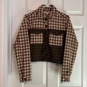 New Gilded Intent Houndstooth Cropped Jacket Sold At Buckle BKE Size Small