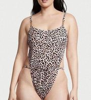 Chain Strap High-Leg One-Piece Swimsuit XL NWT womens bodysuit skims leopards N