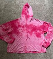 Hot Topic women’s 2X pink tye dye cropped hoodie