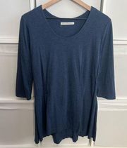 Peruvian Connection Blue 3/4 Sleeve Top