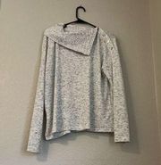 Michael stars heather grey button sweater shirt S