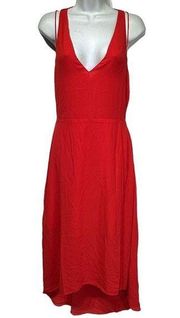 naked zebra red sleeveless back cut out midi dress Size S