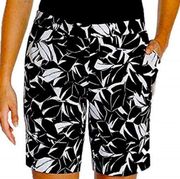 Mario Serrani Italy black floral Bermuda short