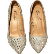 CAMILLE Rhinestone & Silver 4 inch Heel Night Out On The Town Heels Size: 6.5
