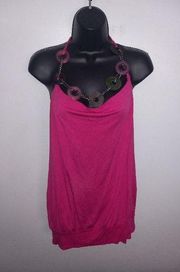 Hot pink Papaya top w/ attached necklace