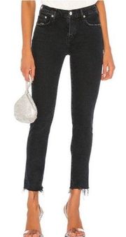 Agolde Toni Mid Rise Straight Jeans in Feral Black 27