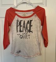 “Peace And Quite” Baseball Tee Top