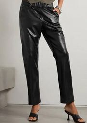 Anine Bing Colton Track Pants Black Faux Leather NWT Small