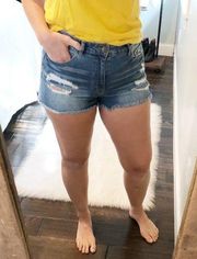 Denim High rise shorts