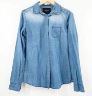 MAISON SCOTCH & SODA Denim Button Down Long Sleeve Shirt Blue Size 3 Large