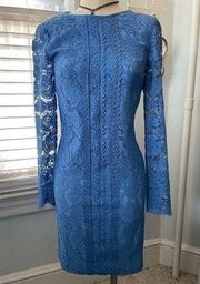 Reiss Blue Azure Suki Lace Shift Dress Size UK 6 USA 2