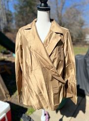 Kate Hill gold Silk Blazer 16 W