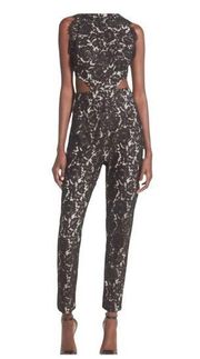 Missguided Black Lace Jumpsuit Size 8