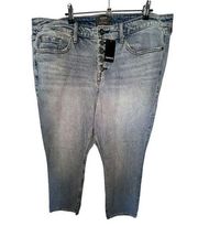 NWT Torrid Light Wash Straight Leg High Waist Denim Jeans With Slits