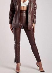 Meshki Leather Slit Pants